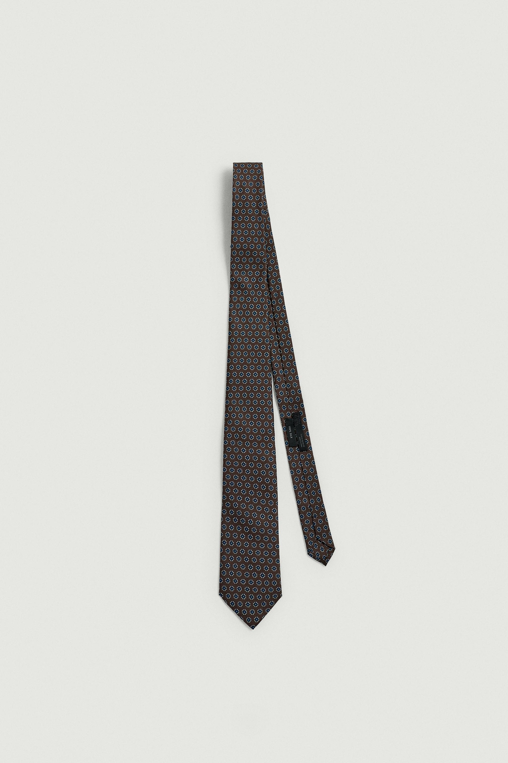100% SILK GEOMETRIC JACQUARD TIE