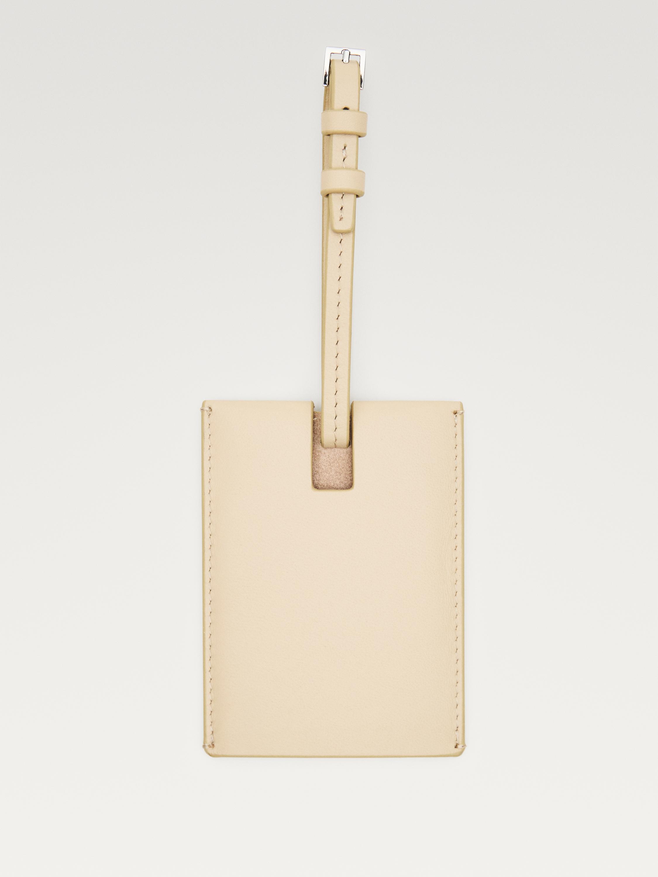 Nappa leather luggage tag — Biscuit
