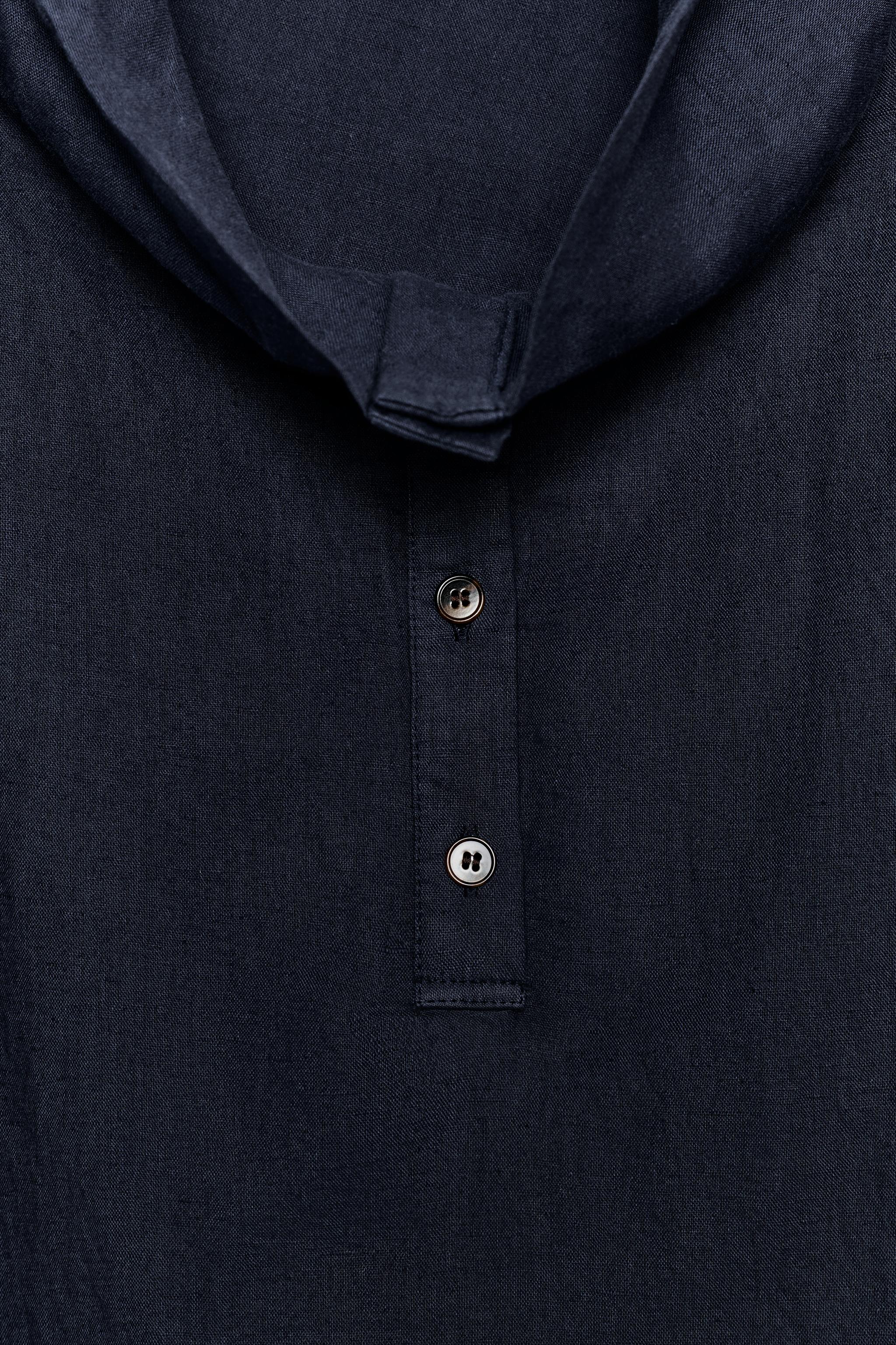 Zara KETENLİ ZW COLLECTION GÖMLEK görsel 8