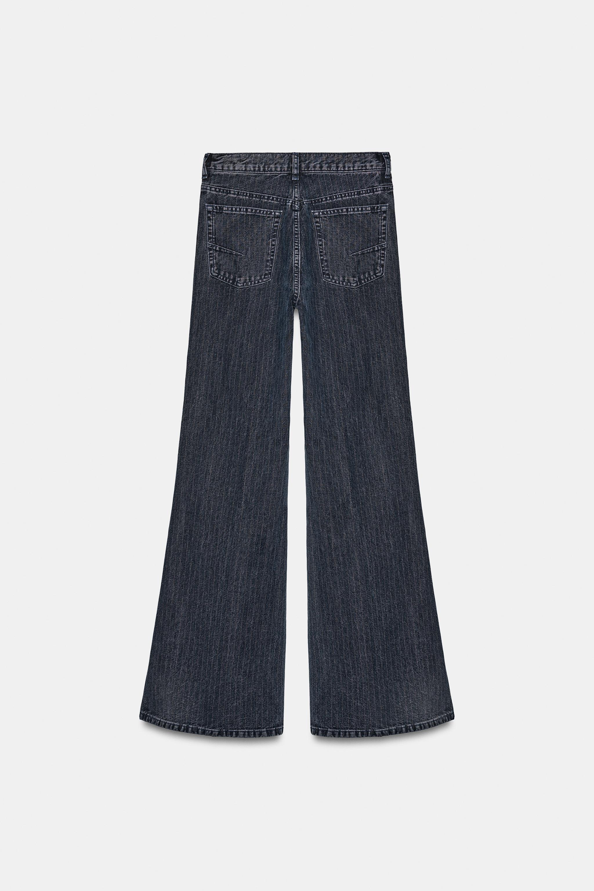 ZW COLLECTION HIGH-WAIST STRIPED FLARE JEANS