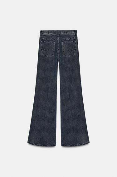 JEANS ZW COLLECTION FLARE RAYURES TAILLE HAUTE - Bleu marine de Zara - Image 6