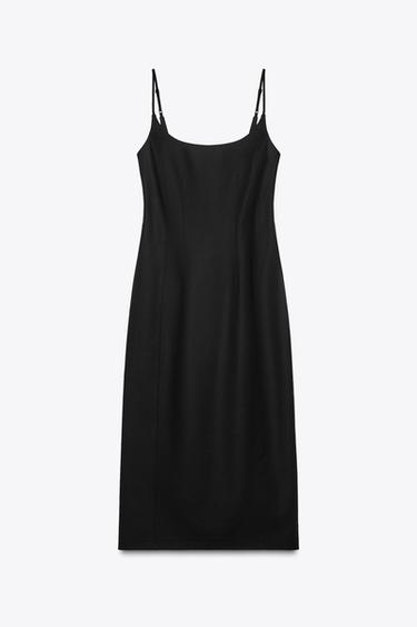 VESTIDO MIDI ENTALLADO ZW COLLECTION - Negro de Zara