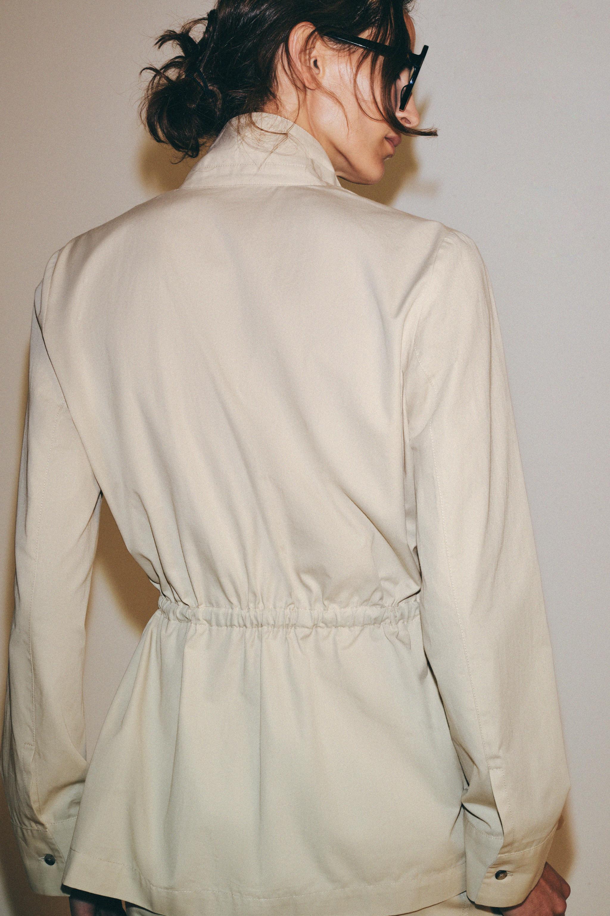 Женские рубашки Zara ZW COLLECTION TIE-DETAIL SHIRT — фото 3