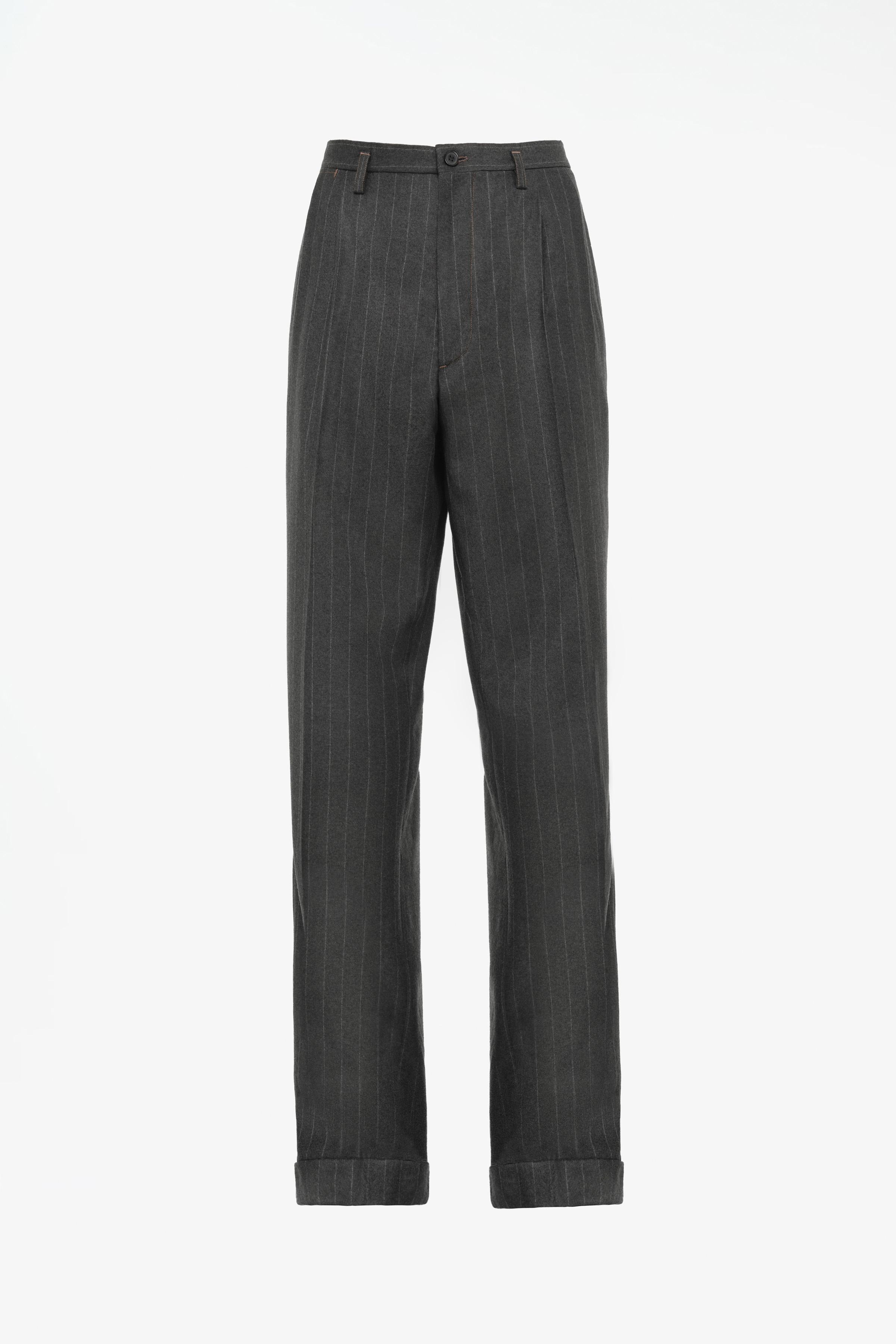 LIMITED EDITION 100% WOOL PINSTRIPE SUIT PANTS