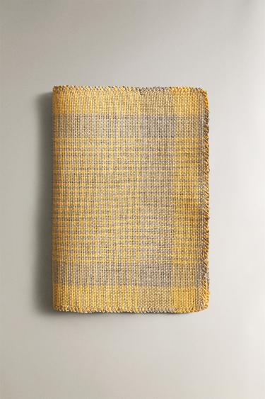 CHECKED PAPER PLACEMAT - Yellow by Zara - Image 1