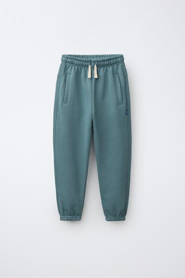 PLAIN SWEATSHIRT JOGGERS WITH LABEL - Duck blue by Zara