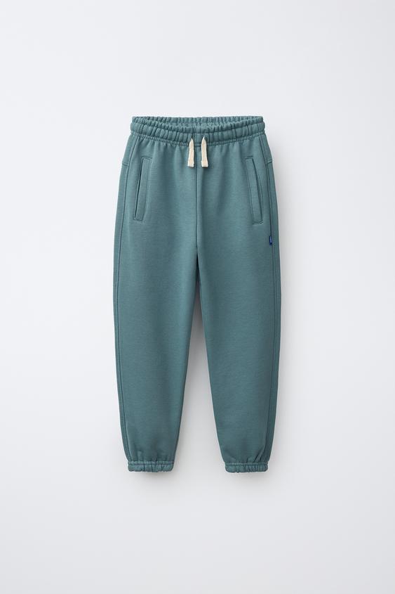 PLAIN SWEATSHIRT JOGGERS WITH LABEL - Duck blue by Zara - Image 0