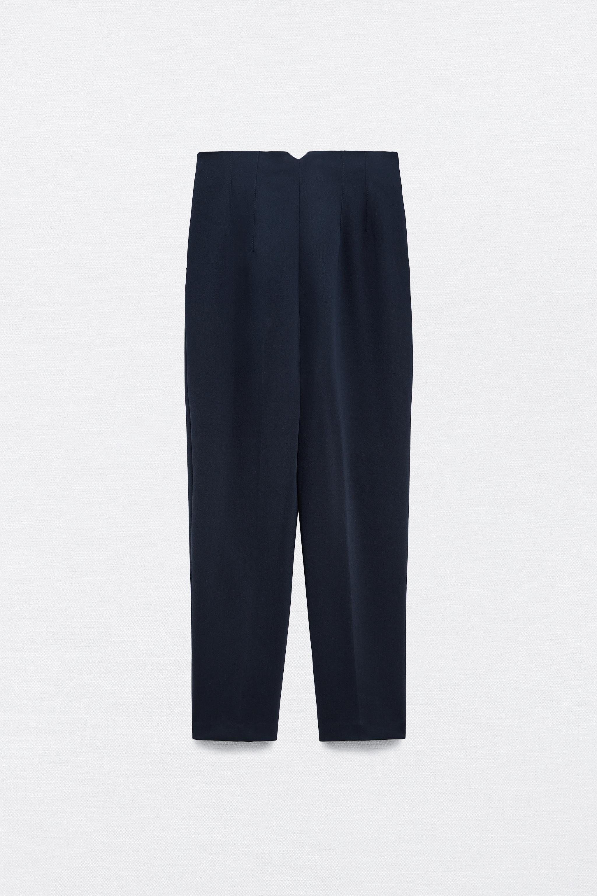 Zara black cheap high waisted trousers