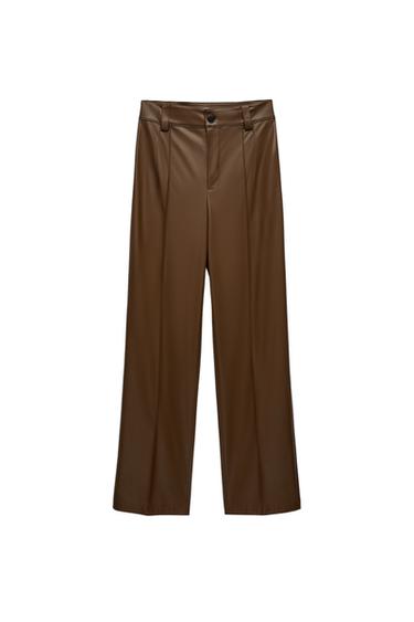 FAUX LEATHER FRANÇOISE FULL LENGTH TROUSERS