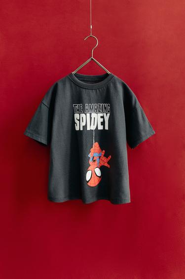 Zara SPIDEY © MARVEL EMBOSSED T-SHIRT - Anthracite grey
