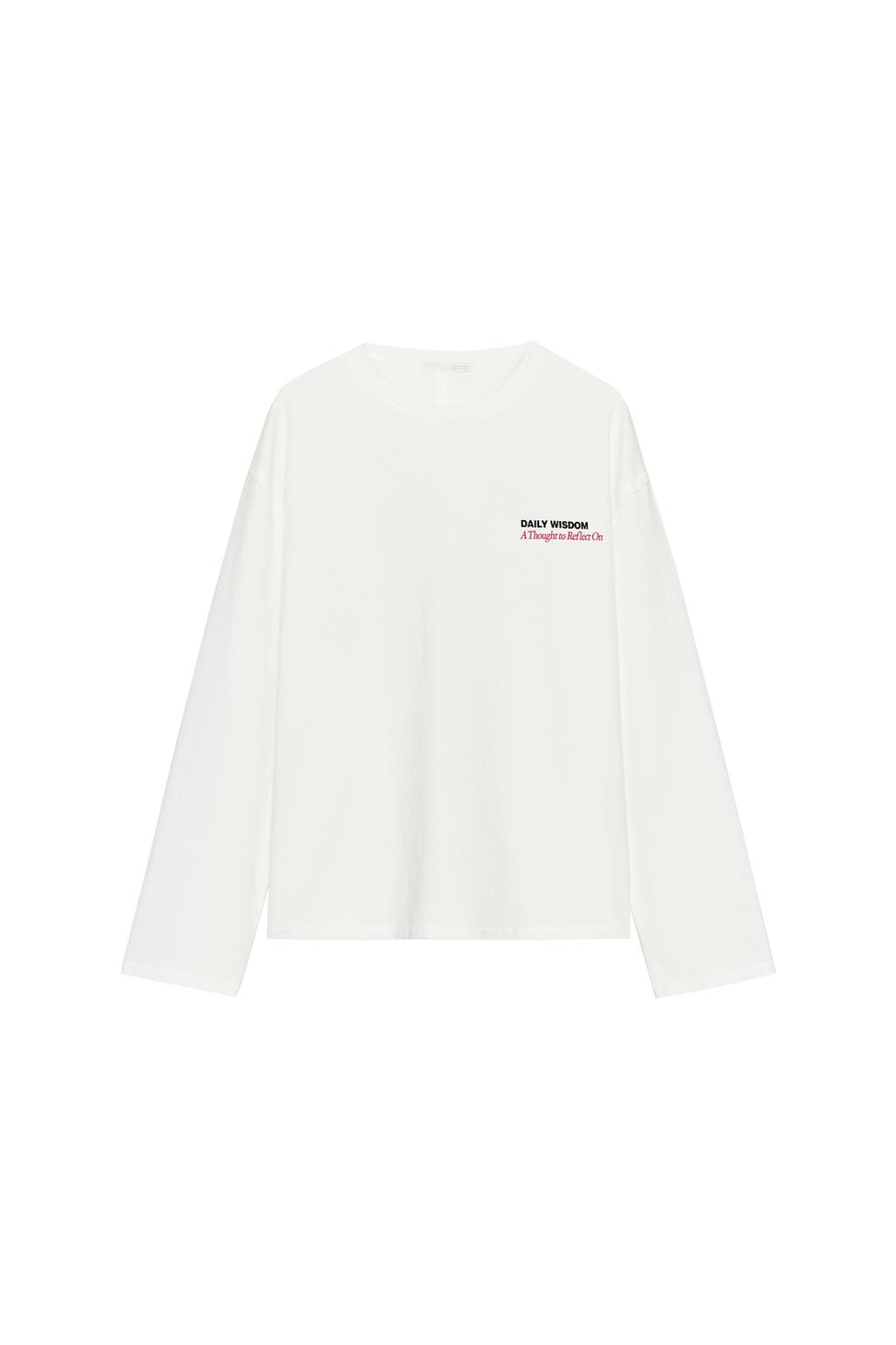 LONG SLEEVE TEXT T-SHIRT - image 3