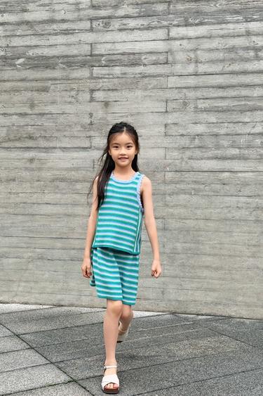 STRIPED KNIT SKIRT - Mid-green by Zara