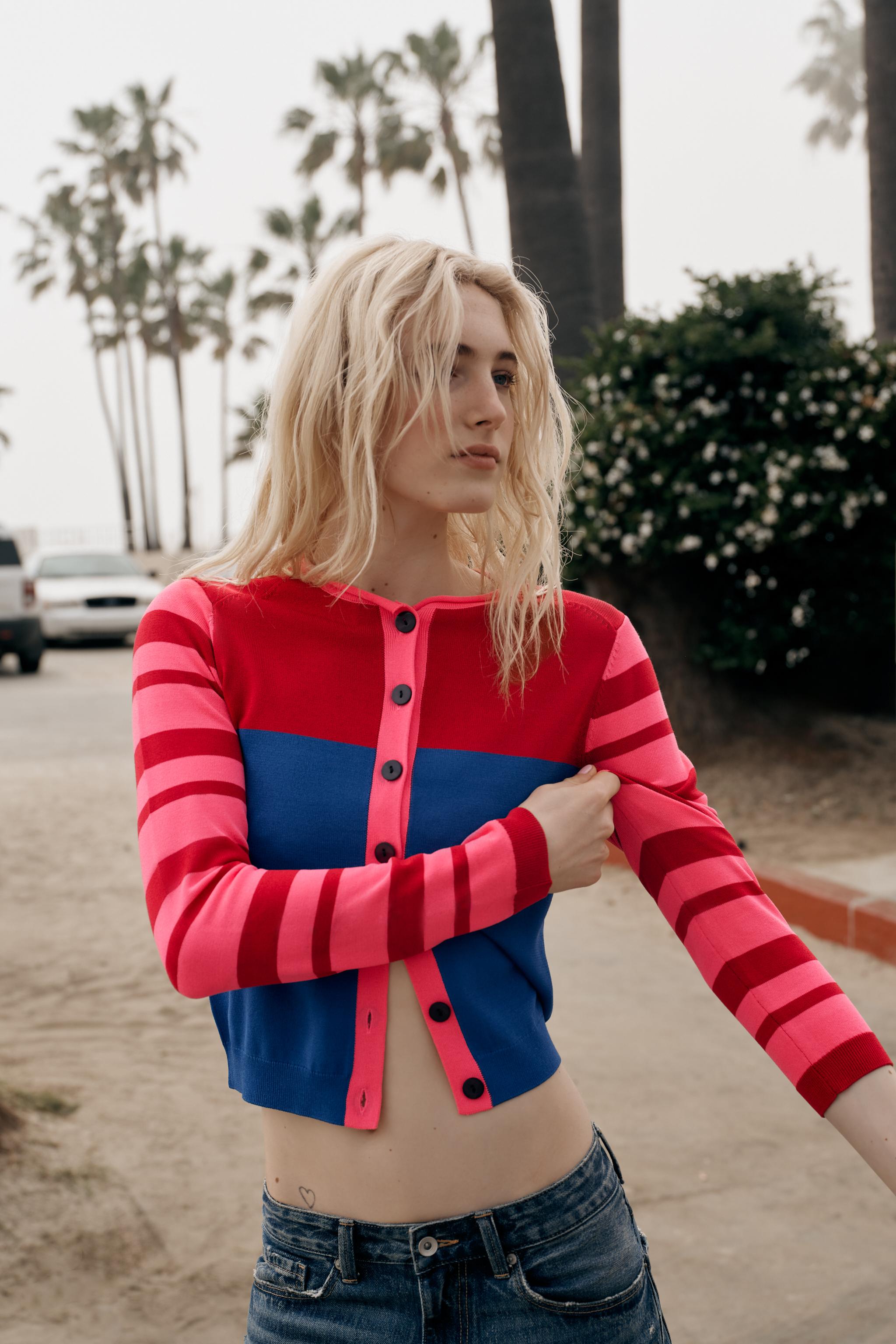 GILET EN MAILLE COLOR BLOCK