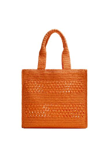 BORSA SHOPPER INTRECCIATA - Arancione di Zara