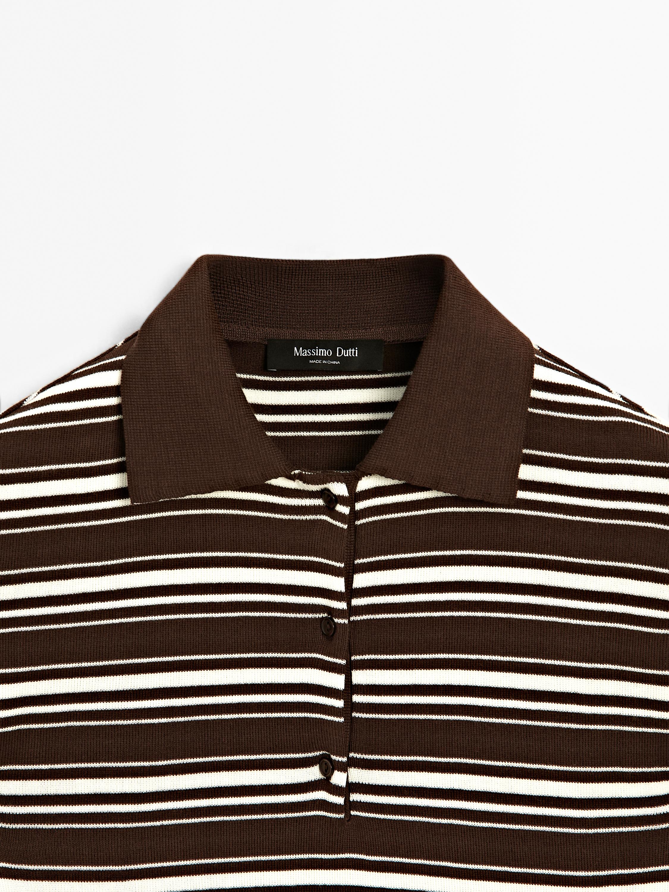 100% cotton polo shirt with striped details