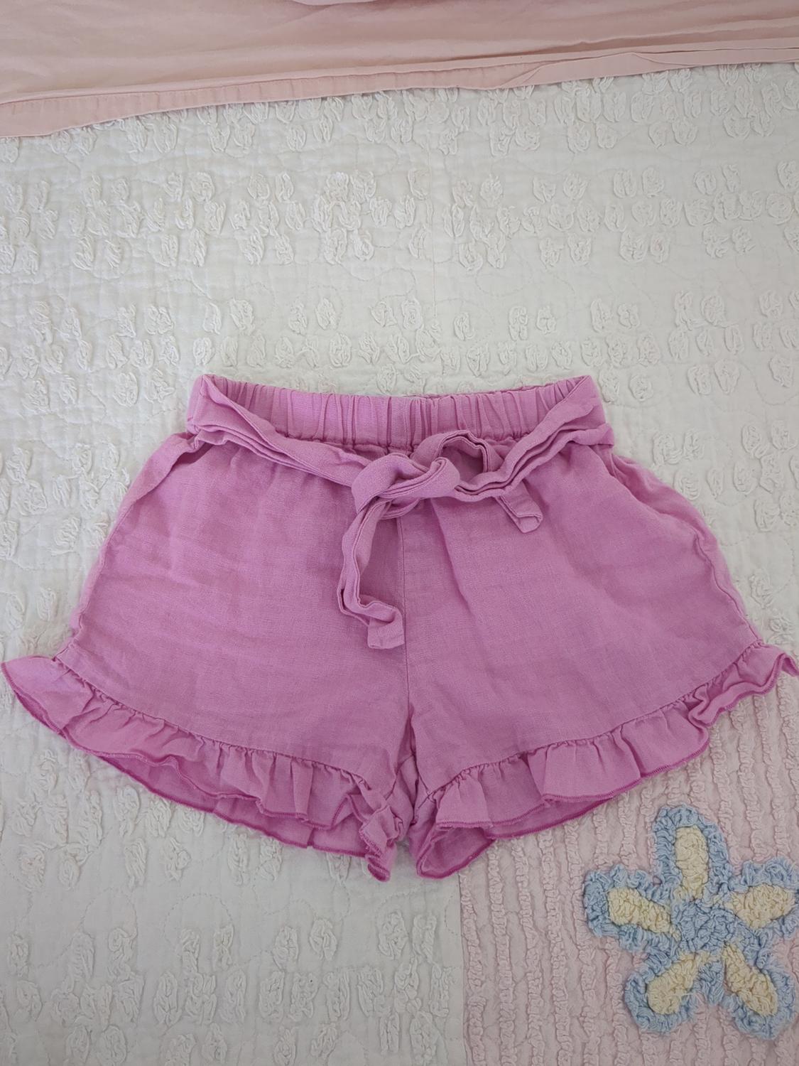 LINEN BLEND SASH SHORTS