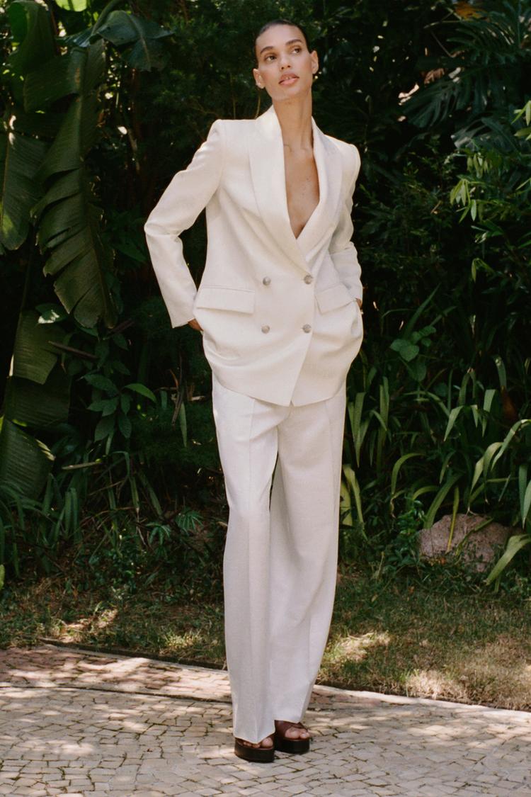 HOT Giacca Pantalone Largo Bianco Outfit Pantalone Largo