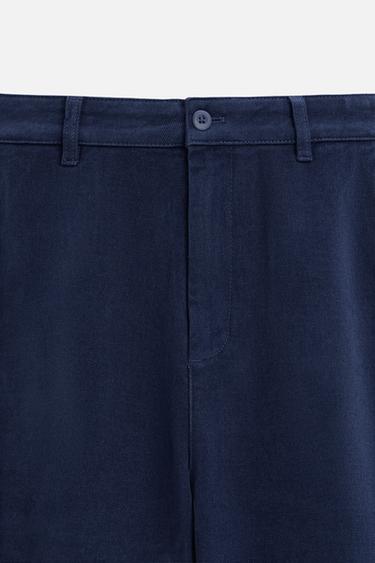 PANTALON REGULAR FIT LYOCELL - COTON - Bleu roi de Zara - Image 7