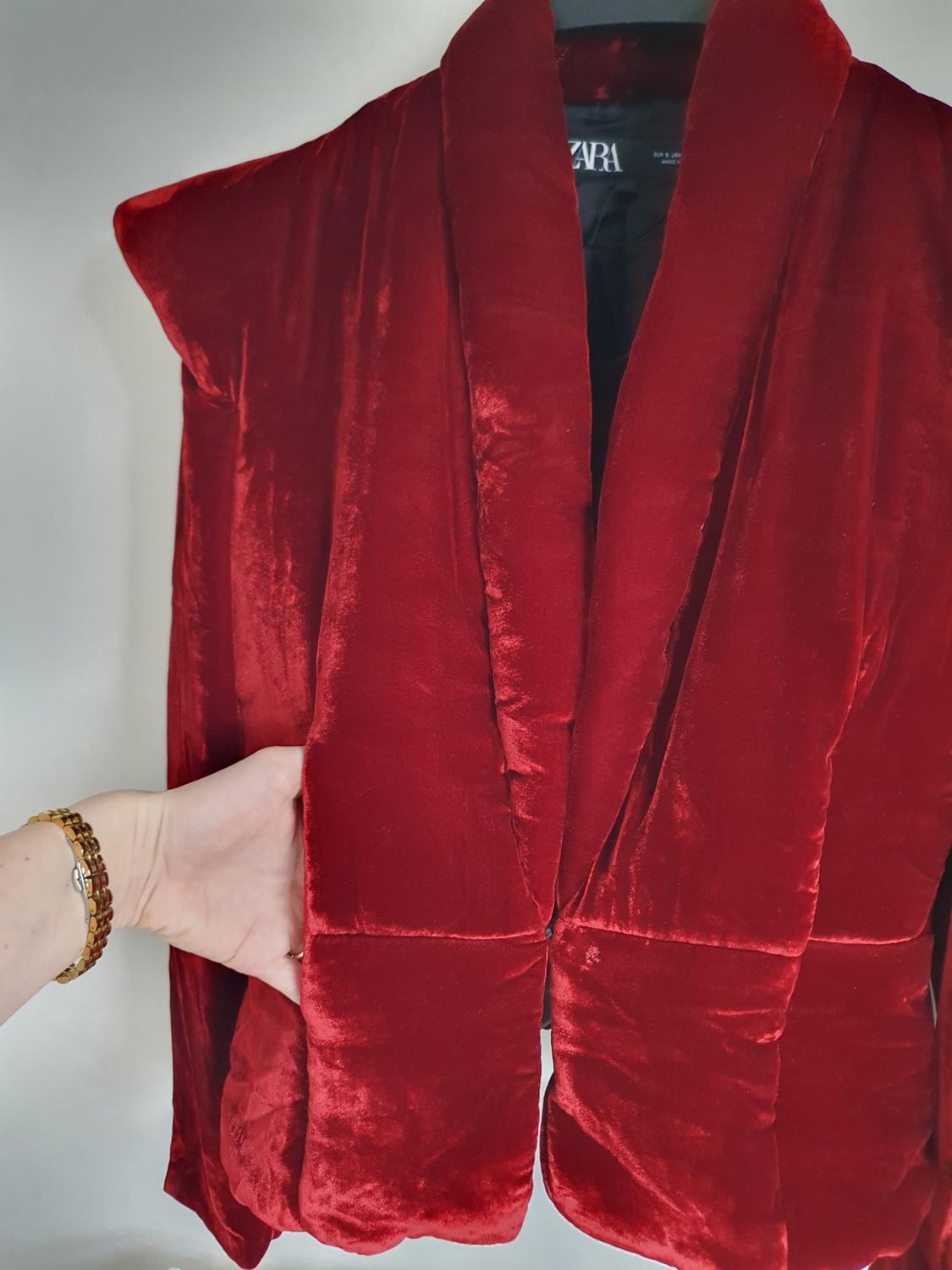 ZW COLLECTION VELVET QUILTED JACKET - Image 4