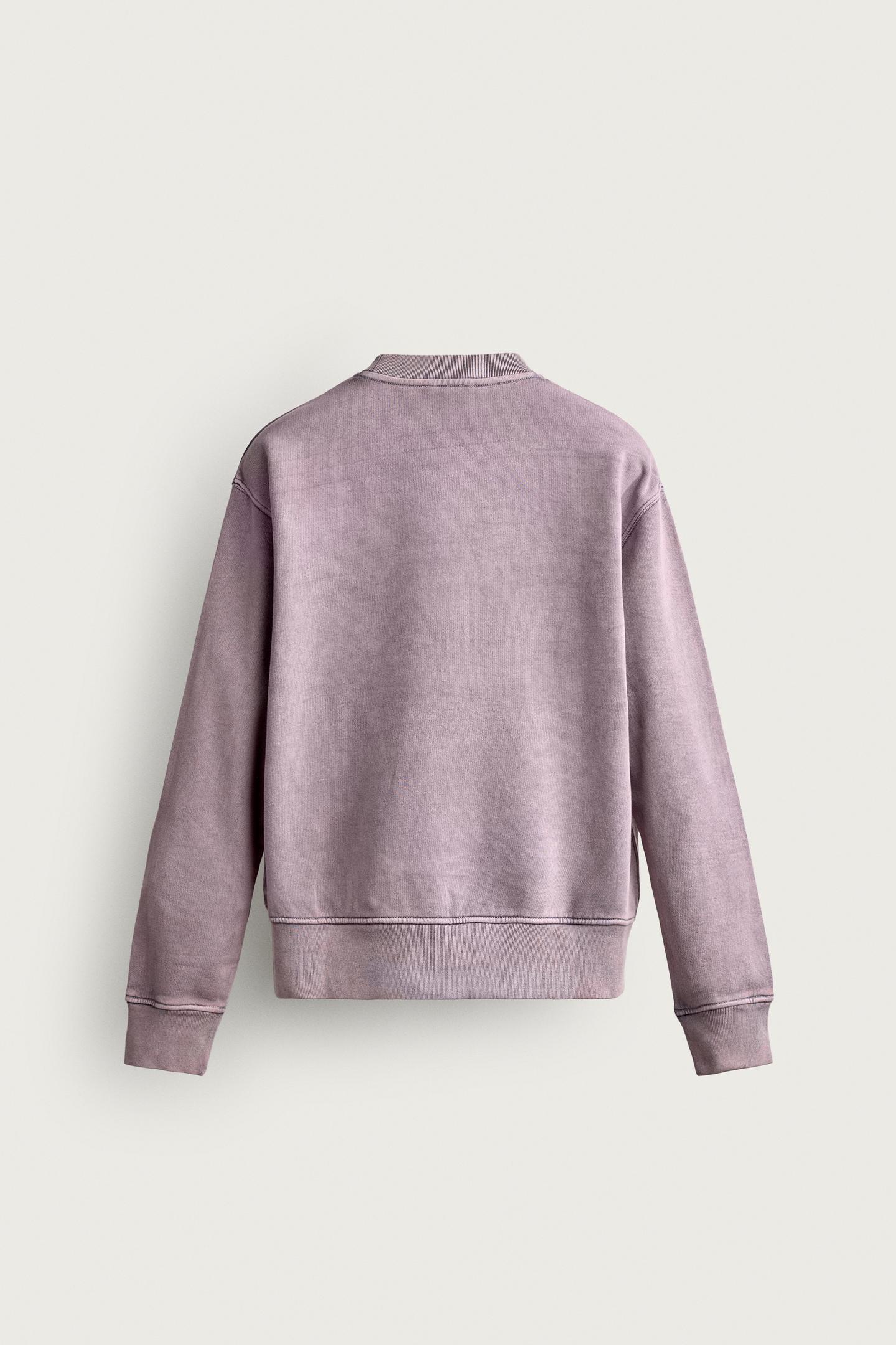 Мужская толстовка Zara Fruit OF the Loom™ Washed Text, цвет: Сиреневый — фото 8