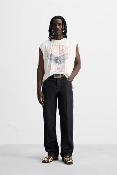 WASHED PRINT TANK TOP - Oyster-white by Zara - Image 0
