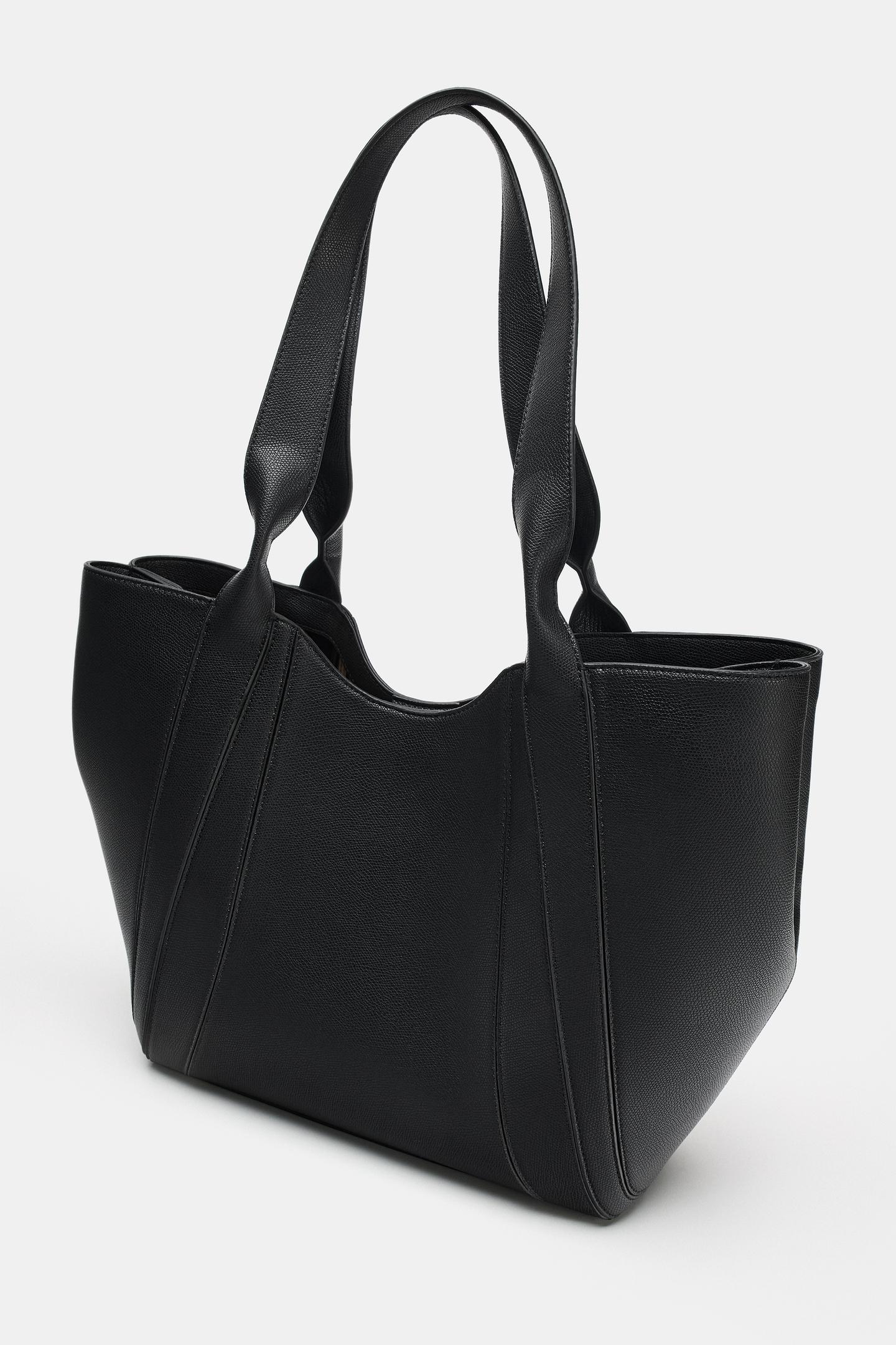 Женская сумка Zara Maxi Shopper, цвет: Чёрный — фото 4