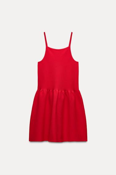 VESTIDO TIRANTES VOLUMEN - Rojo de Zara