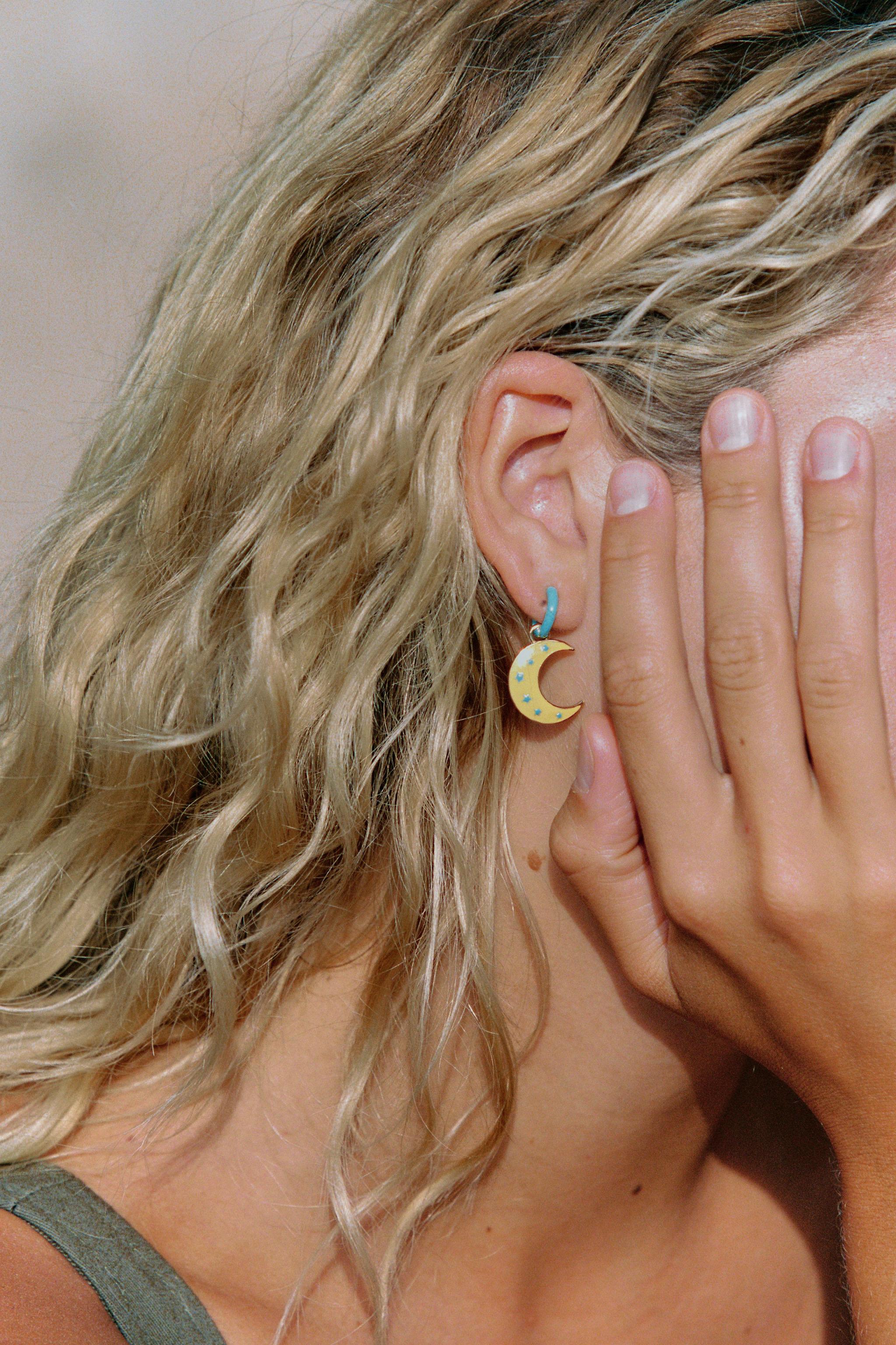 FLOWER, SUN, AND MOON EARRING PACK — Multicolored