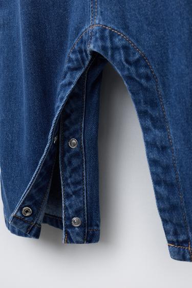 LONG DENIM DUNGAREES - Mid-blue by Zara - Image 3