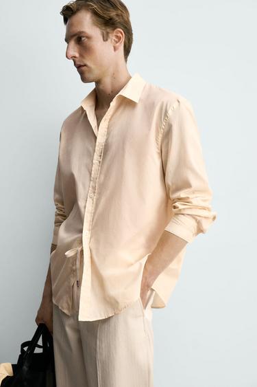 CHEMISE SEMI-TRANSPARENTE COUPE DÉCONTRACTÉE - Écru de Zara - Image 5