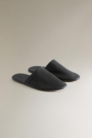 CHAUSSONS OUVERTS À L'ARRIÈRE CUIR - Noir de Zara - Image 2