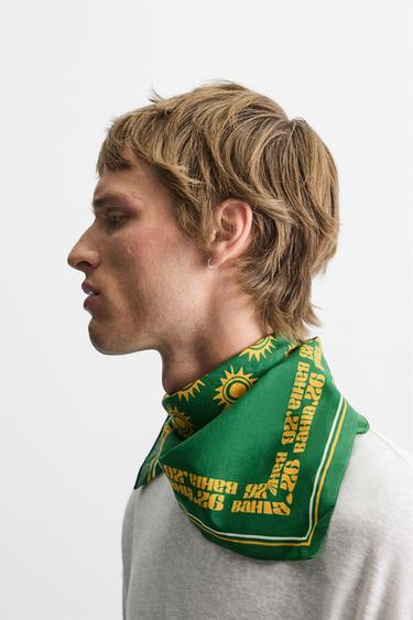 GRAPHIC PRINT BANDANA - Green by Zara - Image 1