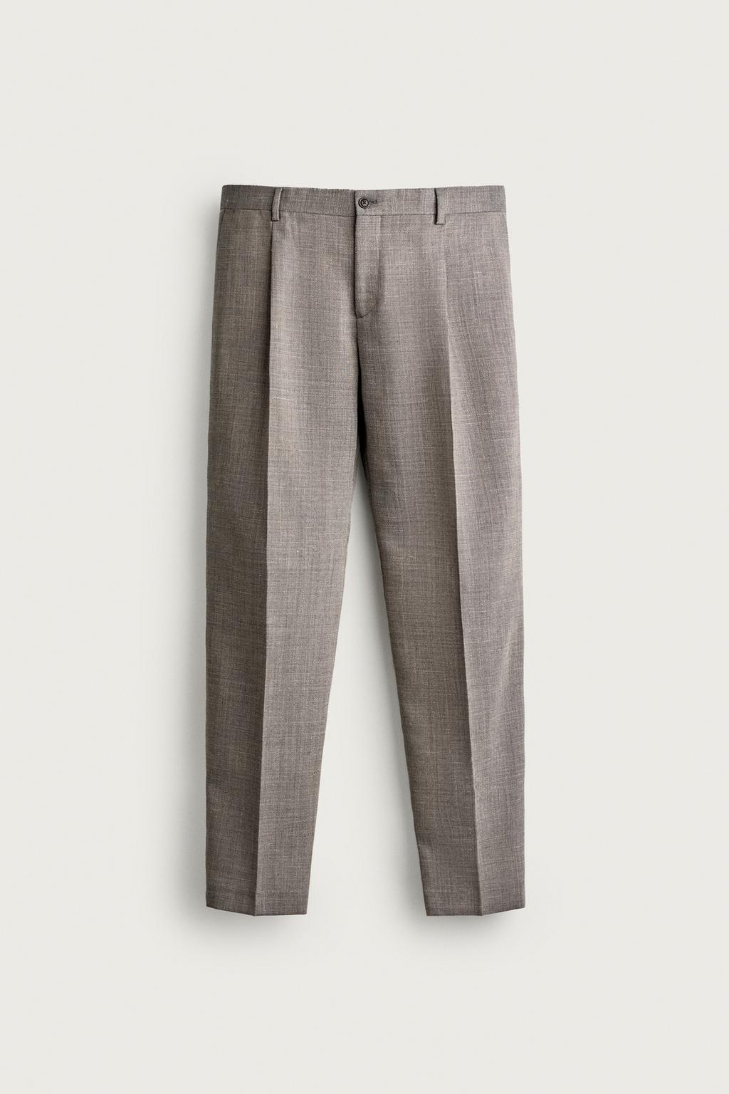 REGULAR FIT WOOL BLEND SUIT TROUSERS