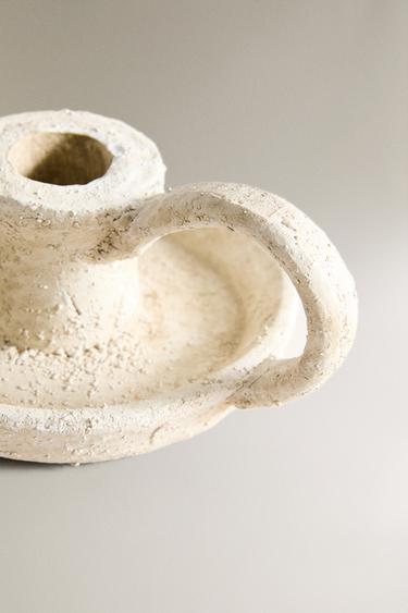 CLAY CANDLESTICK - White by Zara - Image 1