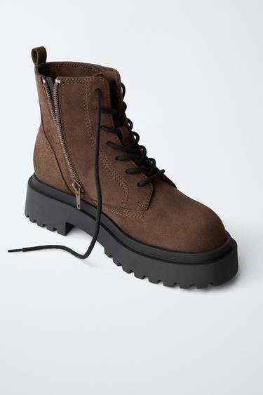 TRACK ANKLE BOOTS - Brown by Zara - Image 2