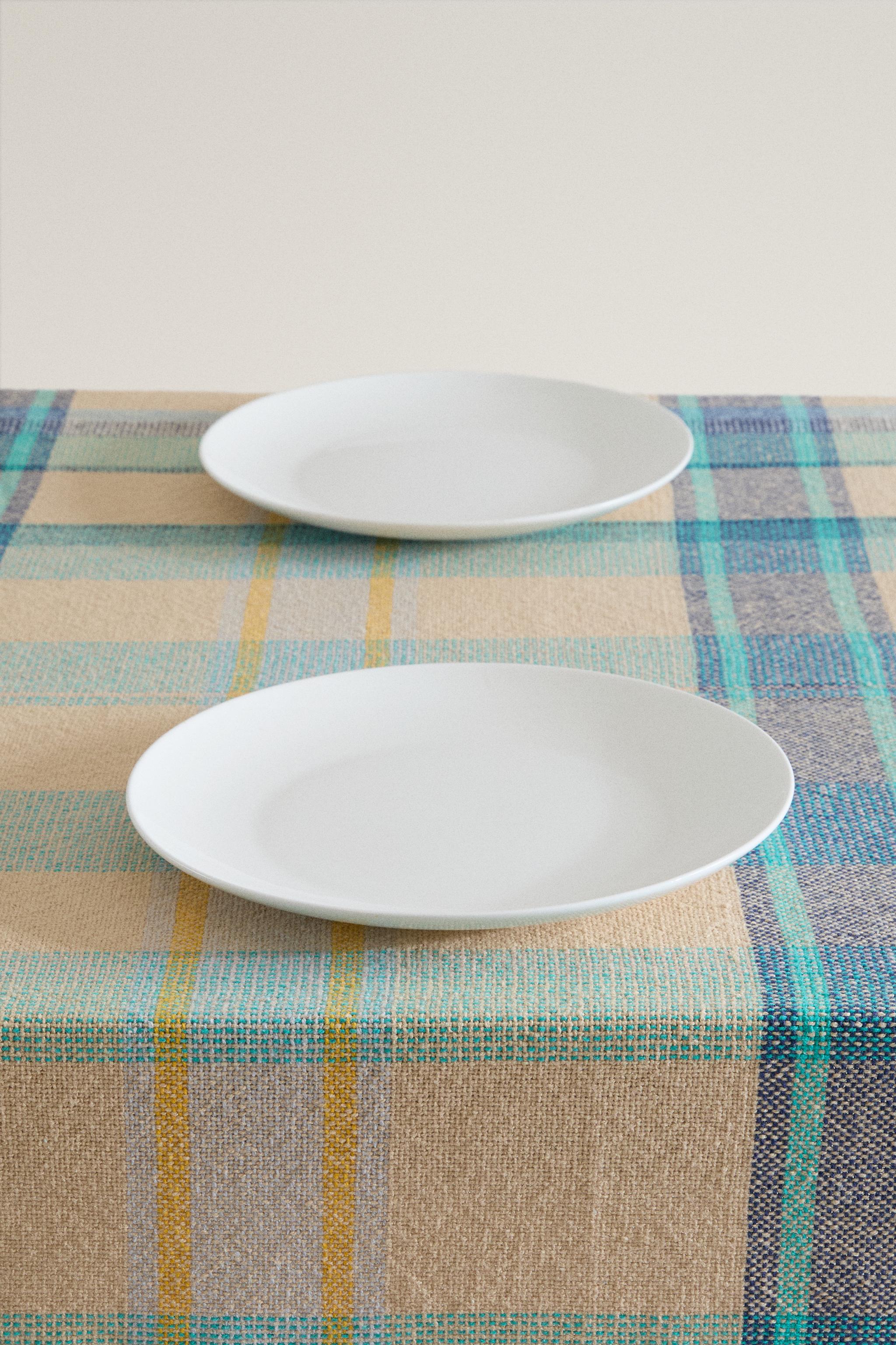 DYED THREAD CHECK TABLECLOTH