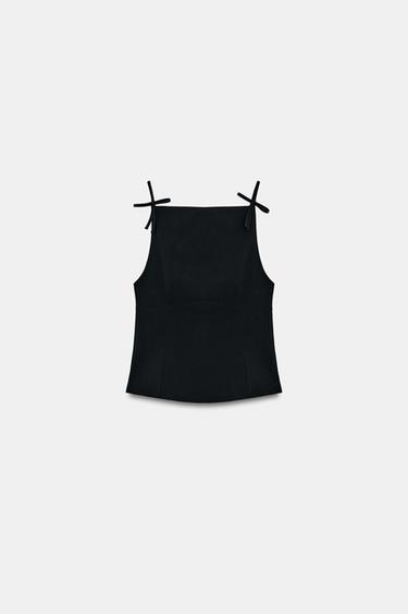 TOP TIRANTES LAZOS - Negro de Zara - Imagen 0