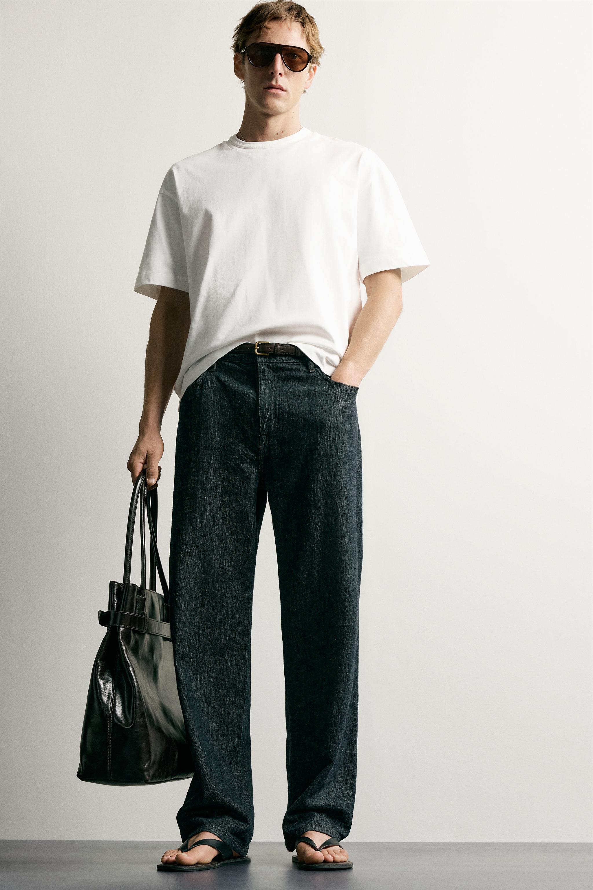 Мужские футболки Zara RELAXED FIT FLORAL LETTERING T-SHIRT — фото 6