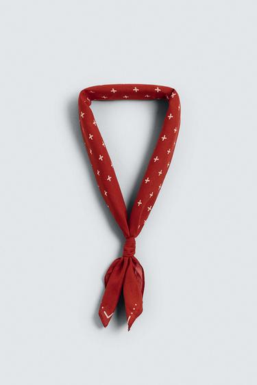 GEOMETRIC PRINT BANDANA - Orange by Zara