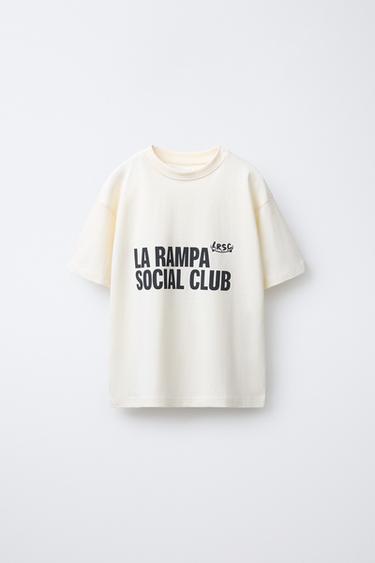 SLOGAN PRINT T-SHIRT - Light ecru by Zara