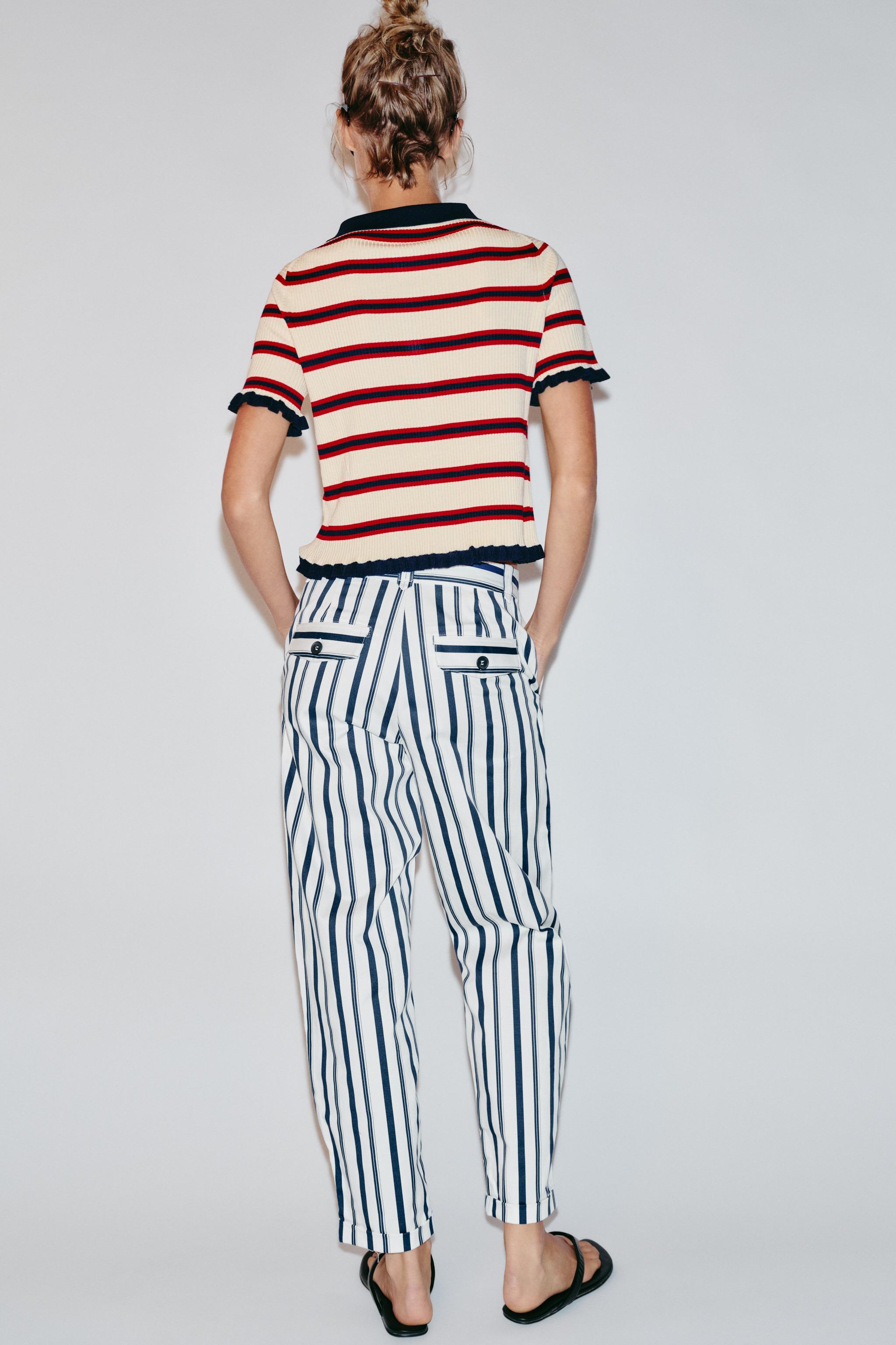 Zara ÇİZGİLİ CHINO PANTOLON görsel 6