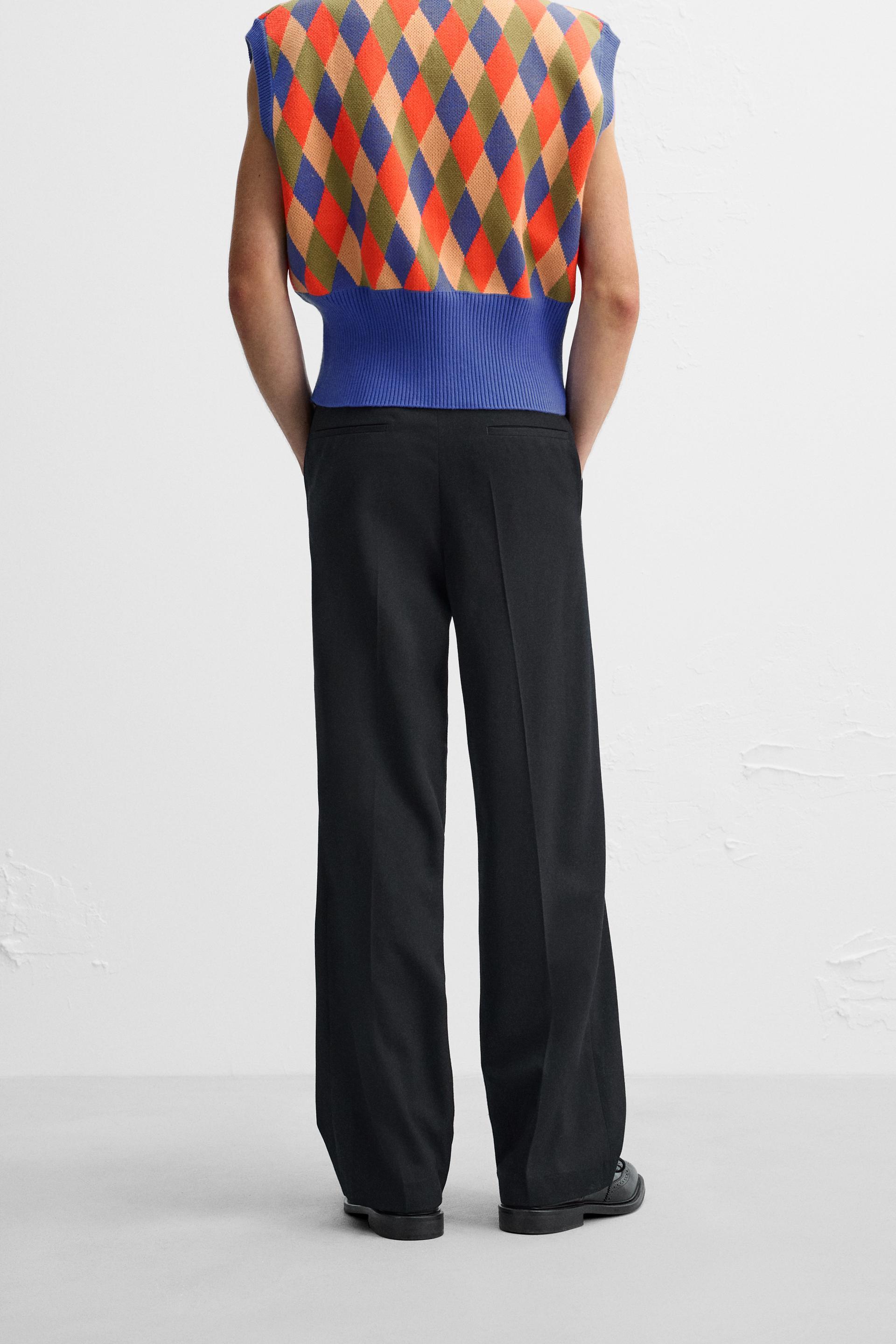 ZARA 新品 ストライプスーツパンツ X HARRY LAMBERT 38 ZARA 新品 ストライプスーツパンツ X HARRY LAMBERT 38