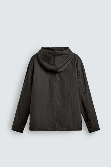 BLOUSON TECHNIQUE À CAPUCHE - Marron de Zara - Image 6