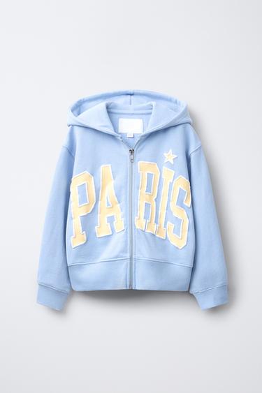 VARSITY CIPZÁRAS PULÓVER – Világoskék a ZARA-tól
