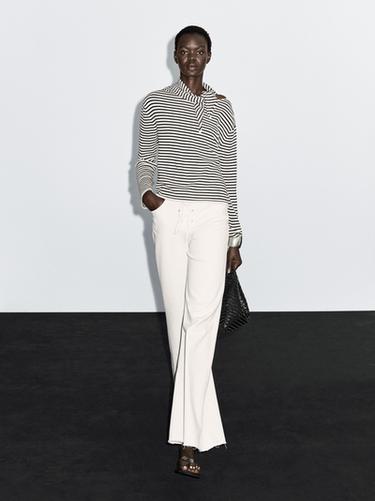 Zara Striped sweater with bandana - Ecru - Image 0