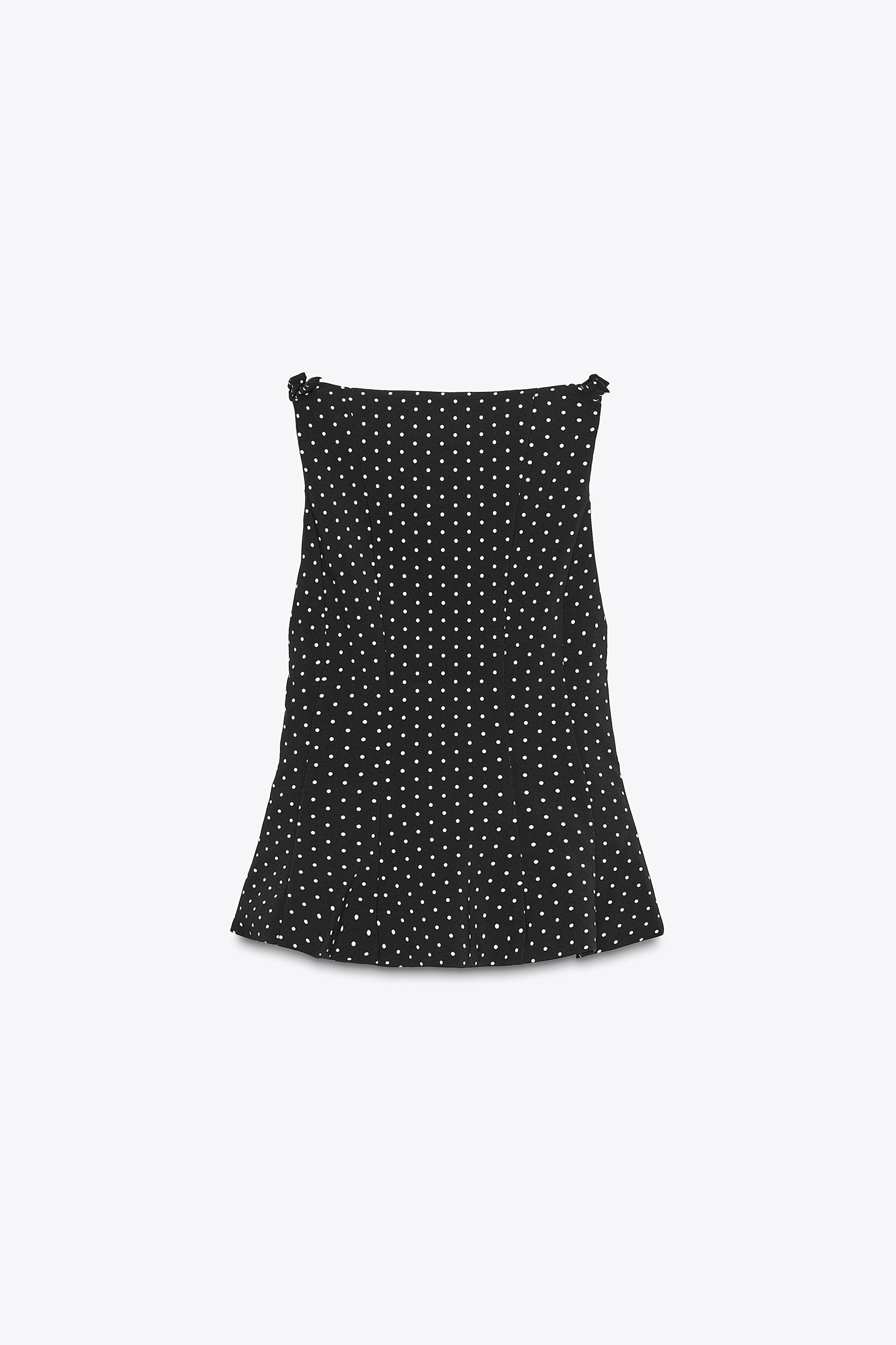POLKA DOT PEPLUM TOP WITH BOW - White | ZARA Thailand