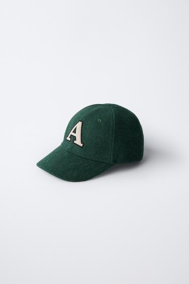 CLOTH CAP WITH INITIAL - Green marl by Zara - Image 1
