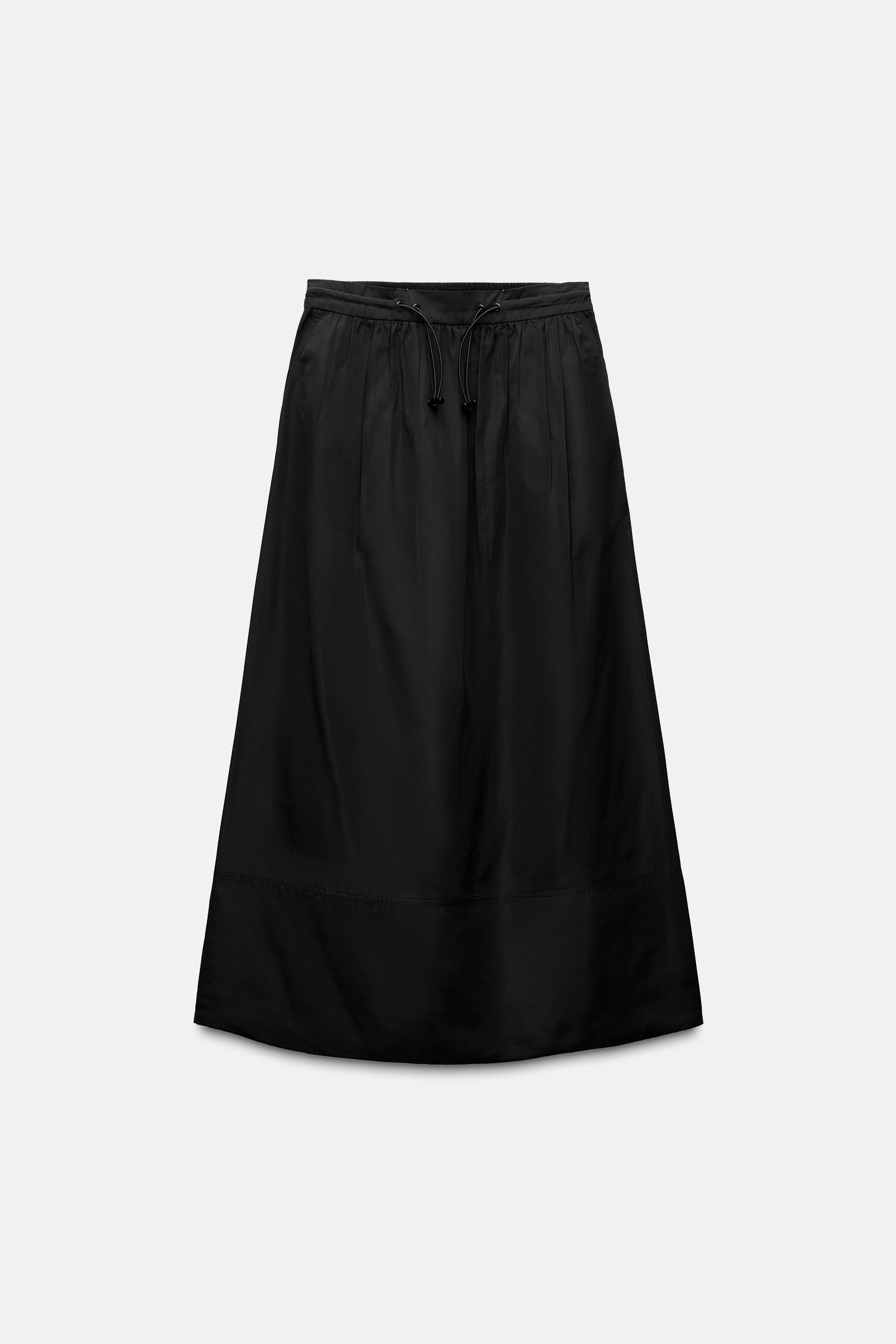 ЮБКА МИДИ — ZW COLLECTION - ЧЕРНЫЙ | ZARA Беларусь/Belarus