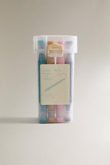 CHILDREN'S GLITTER MARKERS (PACK OF 12) - Multicoloured by Zara