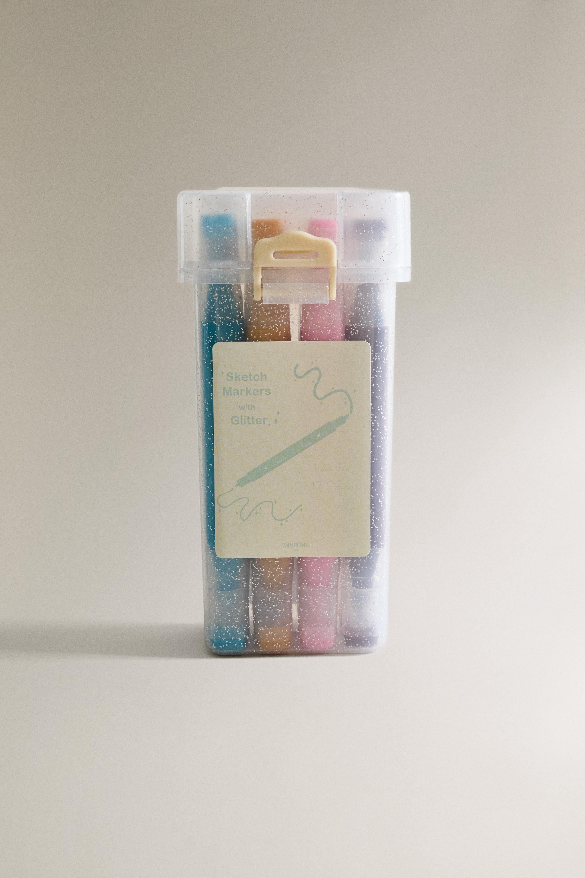 FEUTRES POUR ENFANTS À PAILLETTES (LOT DE 12)